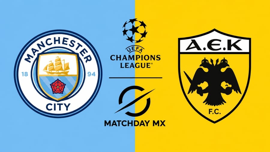Manchester City vs AEK Athens: horario y dónde ver el partido de Champions League